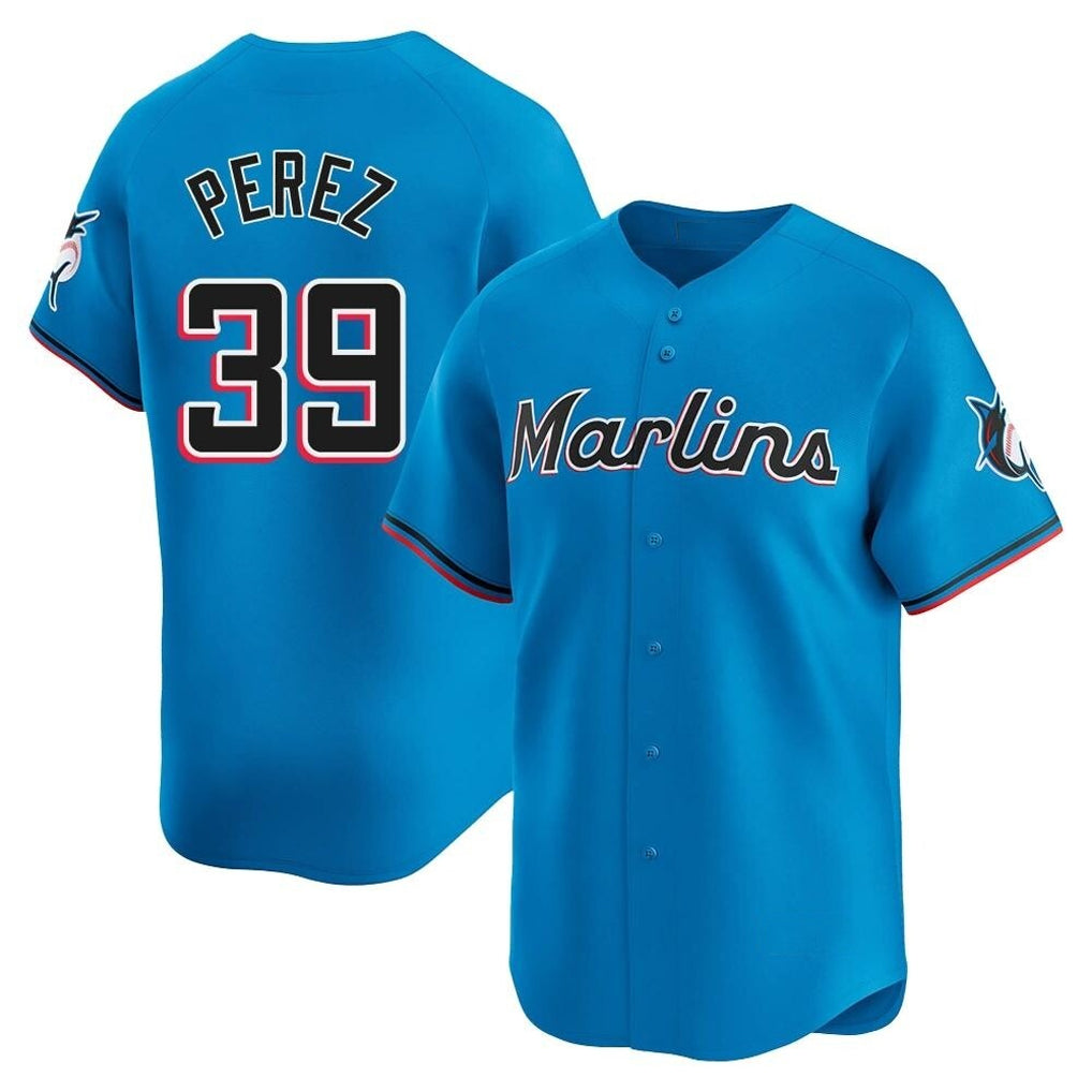 Trusc M.Marlins #39 Eury Perez Player Blue Home Limited Stitched Jerseys