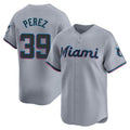Trusc M.Marlins #39 Eury Perez Player Gray Home Limited Stitched Jerseys