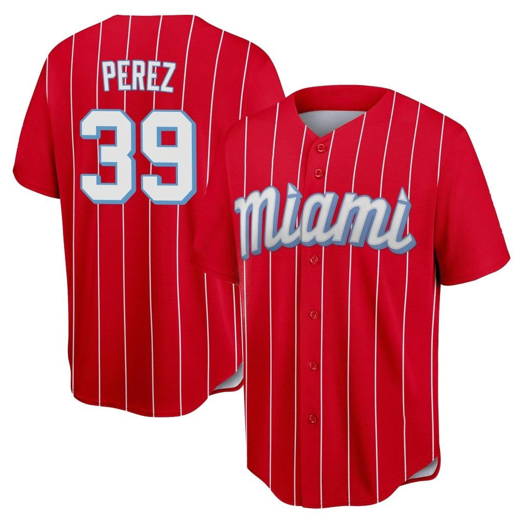 Trusc M.Marlins #39 Eury Perez Player Red City Connect Home Game Stitched Jerseys