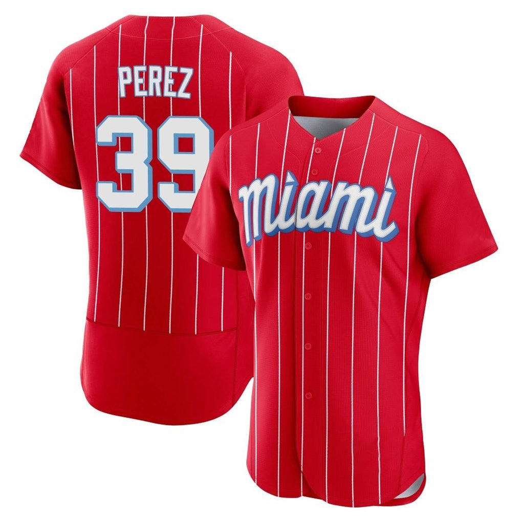 Trusc M.Marlins #39 Eury Perez Player Red City Connect Home Limited Elite Stitched Jerseys