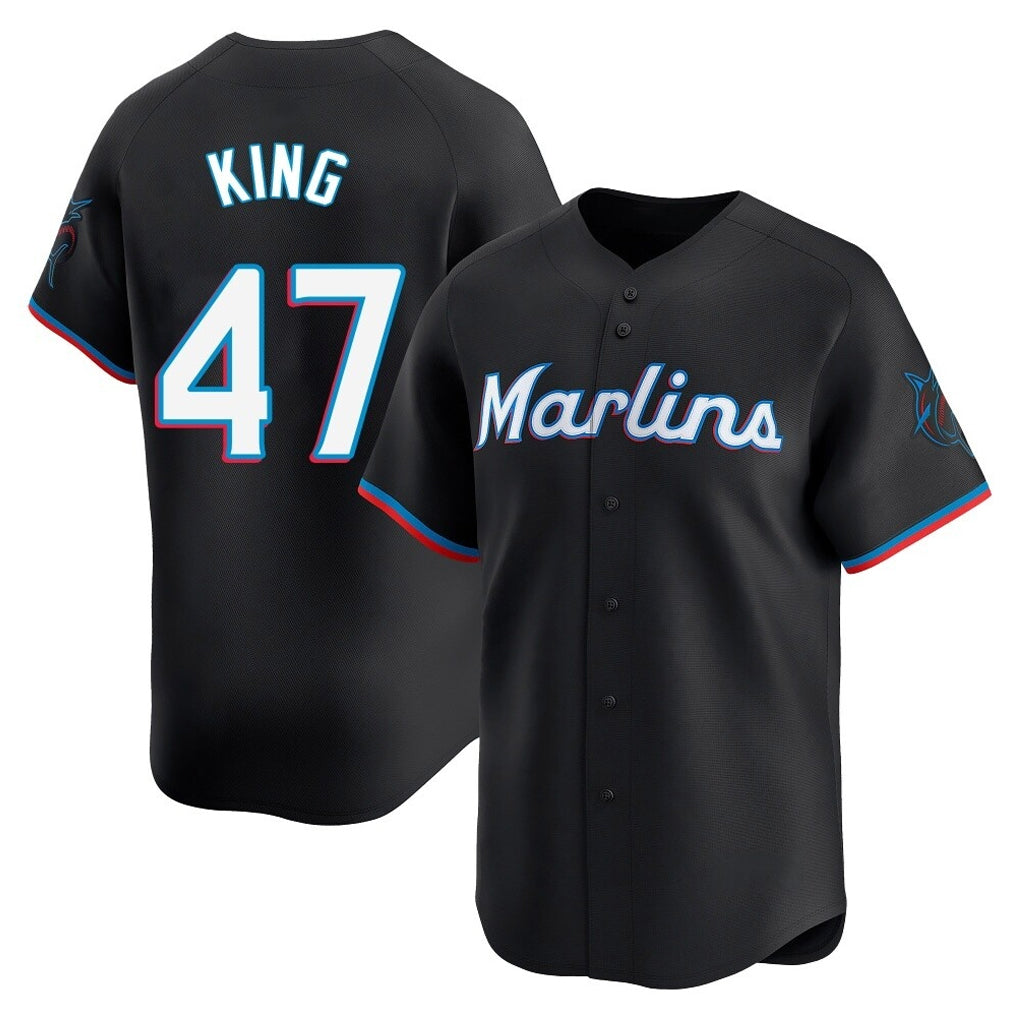 Trusc M.Marlins #47 John King Player Black Home Limited Stitched Jerseys