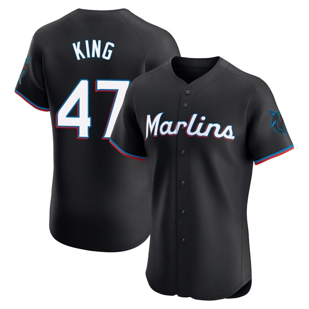 Trusc M.Marlins #47 John King Player Black Vapor Home Limited Elite Stitched Jerseys