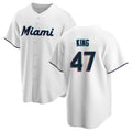 Trusc M.Marlins #47 John King Player White  Home Game Stitched Jerseys