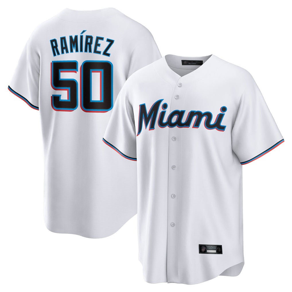 Trusc M.Marlins #50 Agustin Ramirez Player White  Home Game Stitched Jerseys