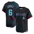 Trusc M.Marlins #6 Otto Lopez Player Black City Connect Home Limited Stitched Jerseys