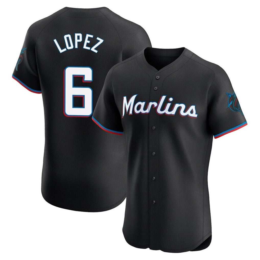 Trusc M.Marlins #6 Otto Lopez Player Black Vapor Home Limited Elite Stitched Jerseys