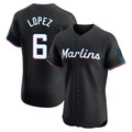 Trusc M.Marlins #6 Otto Lopez Player Black Vapor Home Limited Elite Stitched Jerseys