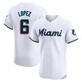 Trusc M.Marlins #6 Otto Lopez Player White  Home Limited Elite Stitched Jerseys
