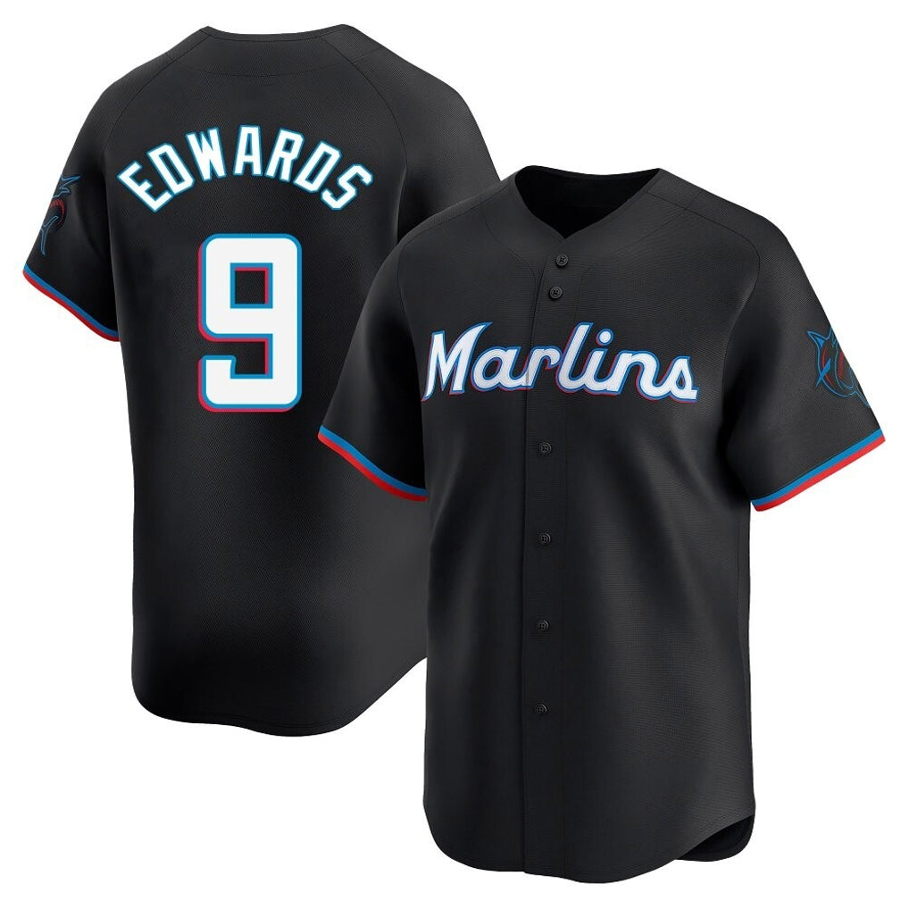 Trusc M.Marlins #9 Xavier Edwards Player Black  Home Limited Stitched Jerseys