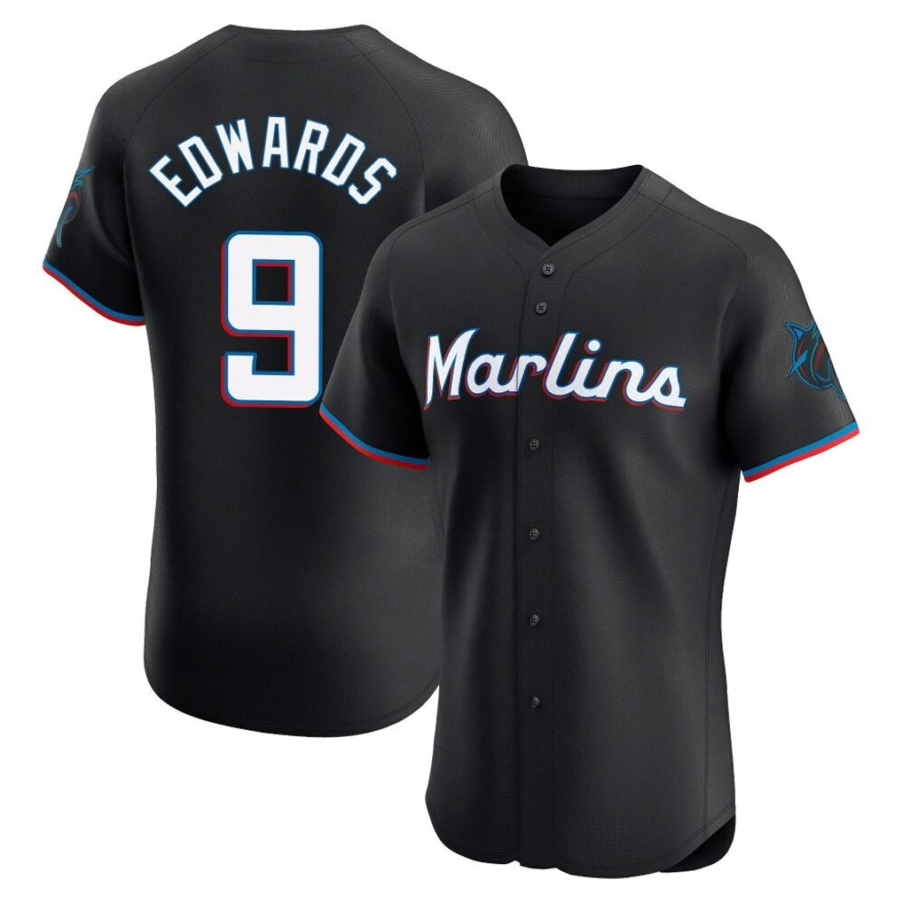 Trusc M.Marlins #9 Xavier Edwards Player Black Vapor Home Limited Elite Stitched Jerseys