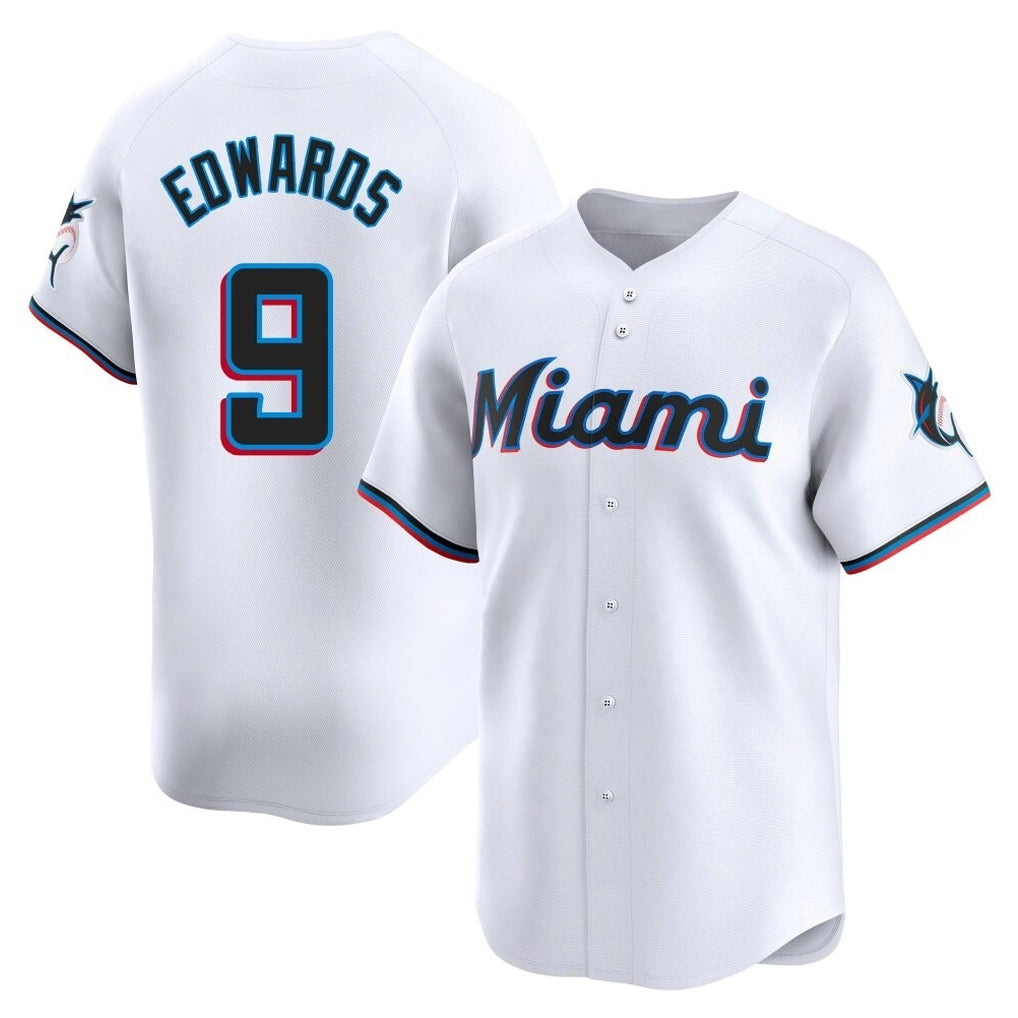 Trusc M.Marlins #9 Xavier Edwards Player White  Home Limited Stitched Jerseys