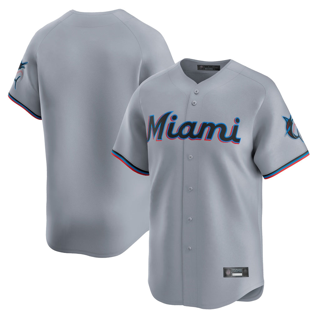 Trusc M.Marlins Blank Player Gray Home Limited Stitched Jerseys