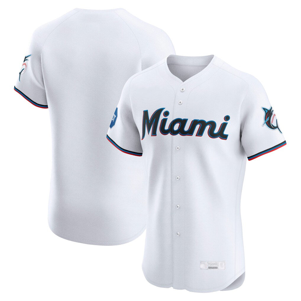 Trusc M.Marlins Blank Player White Home Limited Elite Stitched Jerseys