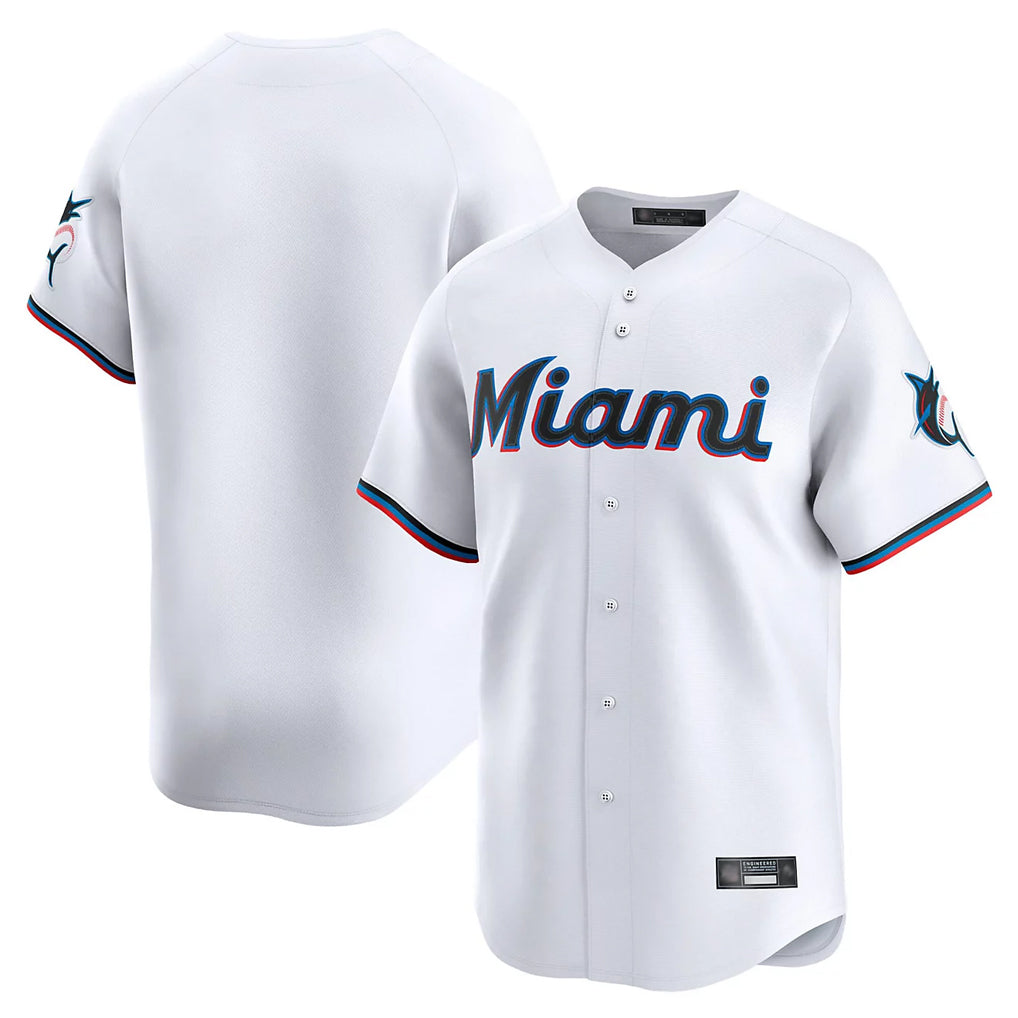 Trusc M.Marlins Blank Player White Home Limited Stitched Jerseys