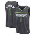 Trusc M.Timberwolves #1 Terrence Shannon Jr. Anthracite Fast Break Replica Stitched Jerseys - Statement Edition