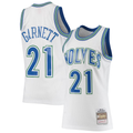 Trusc M.Timberwolves #21 Kevin Garnett Mitchell & Ness White 1995-1996 Hardwood Classics Swingman Stitched Jerseys