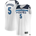 Trusc M.Timberwolves #5 Anthony Edwards White Fast Break Replica Player Stitched Jerseys - Association Edition