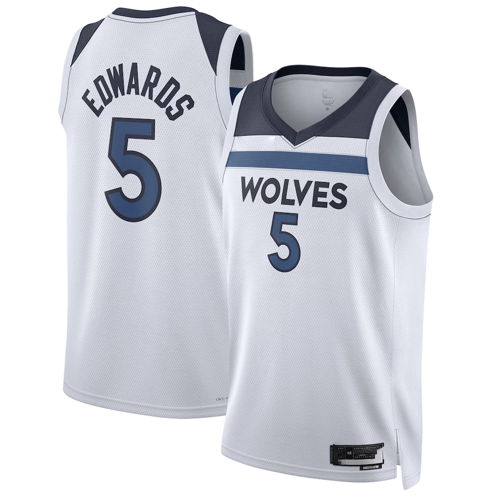 Trusc M.Timberwolves #5 Anthony Edwards White Swingman Stitched Jerseys - Association Edition