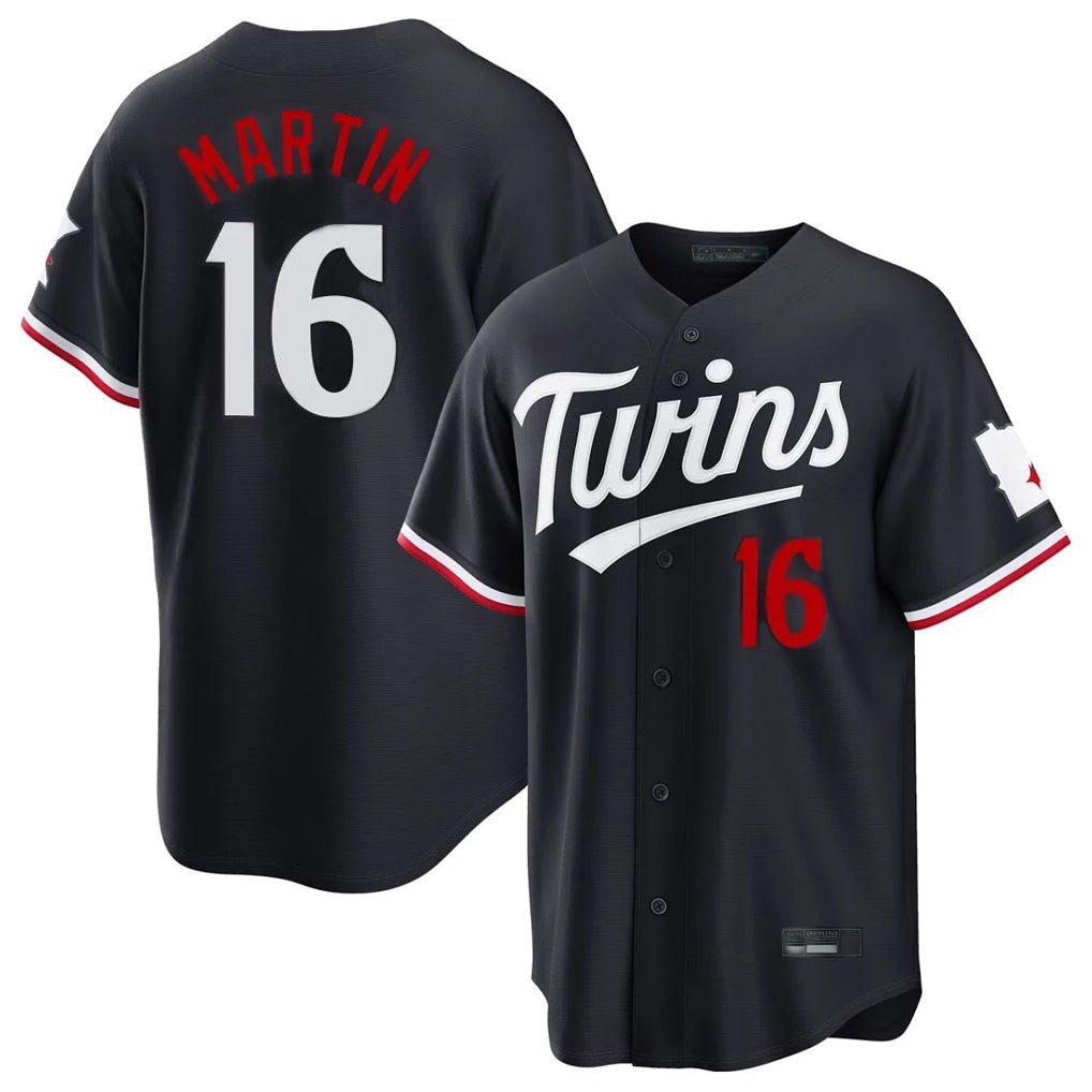 Trusc M.Twins #16 Austin Martin Player Navy Home Game Stitched Jerseys