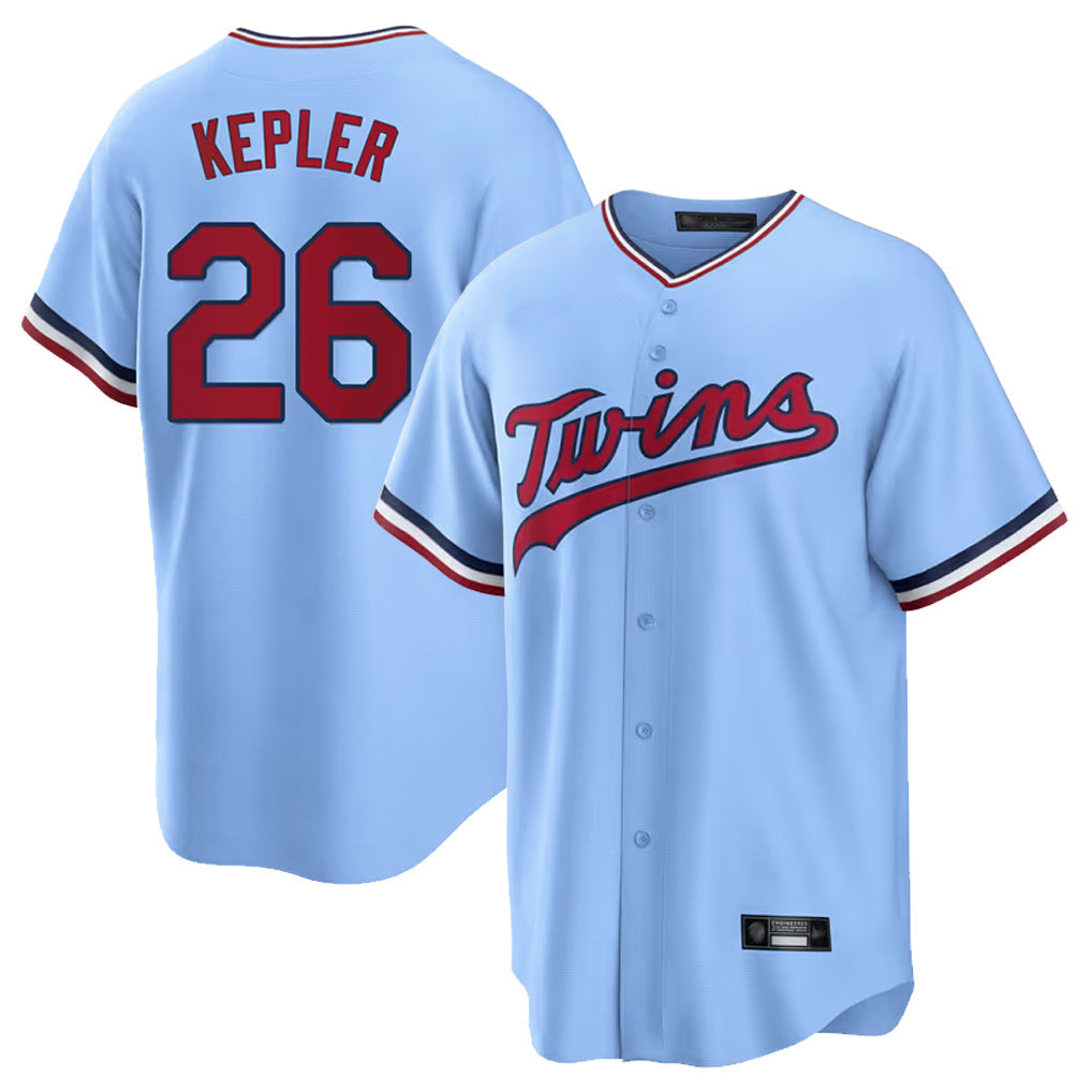 Trusc M.Twins #26 Max Kepler Player Light Blue Road Cooperstown CollectionKillebrew T-shirt Stitched Jerseys