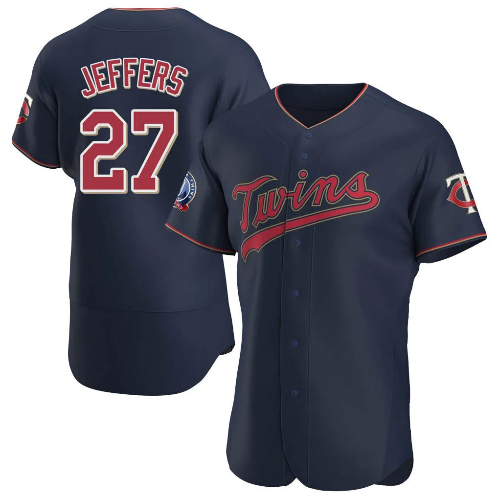 Trusc M.Twins #27 Ryan Jeffers Player Navy 60th Home Limited Elite Stitched Jerseys