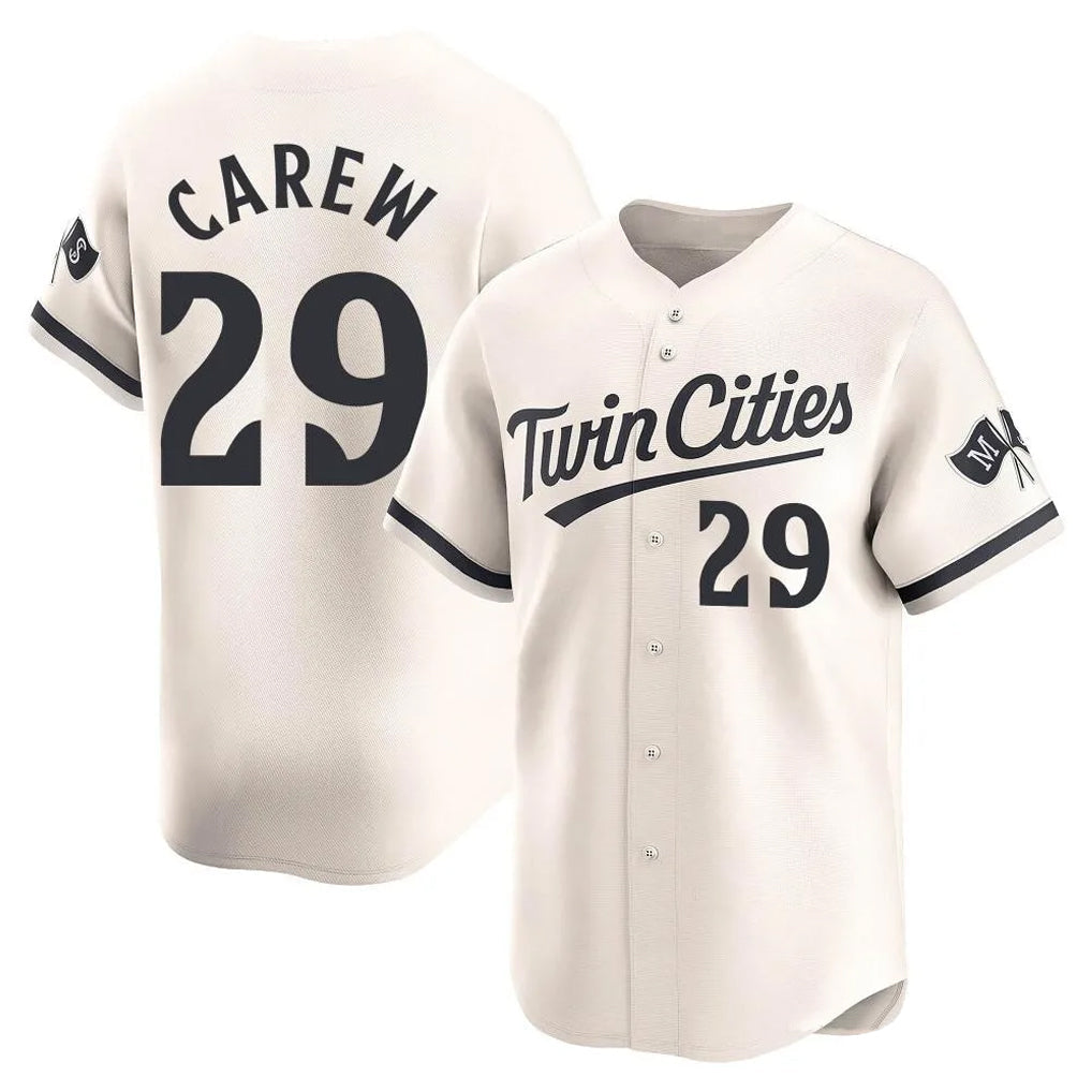 Trusc M.Twins #29 Rod Carew Player Cream Home Limited Stitched Jerseys