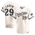Trusc M.Twins #29 Rod Carew Player Cream Home Limited Stitched Jerseys