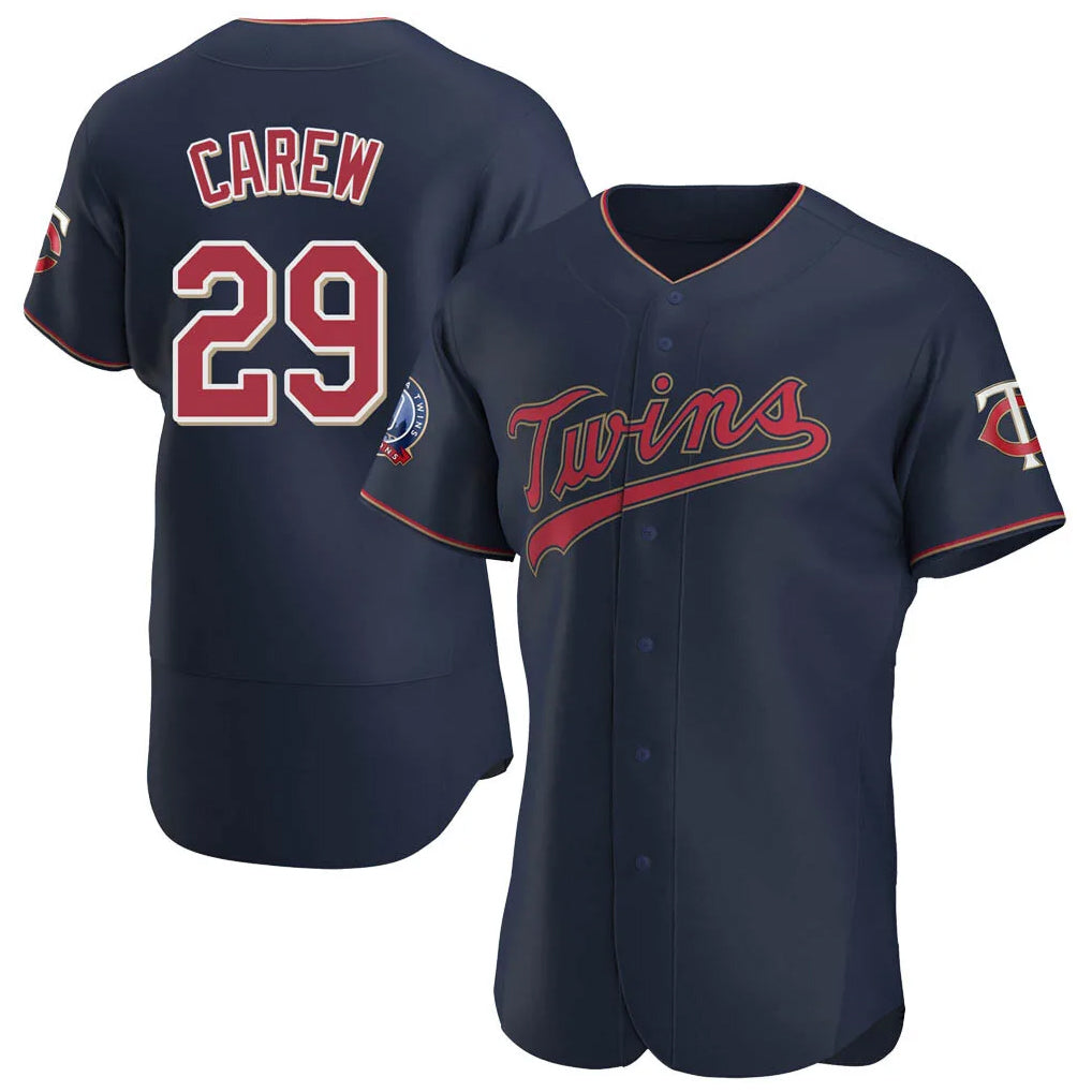 Trusc M.Twins #29 Rod Carew Player Navy 60th Home Limited Elite Stitched Jerseys