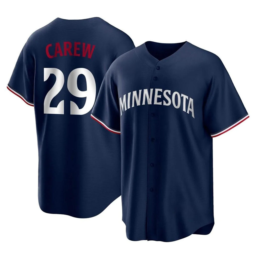 Trusc M.Twins #29 Rod Carew Player Navy Replica Alternate Home Stitched Jerseys