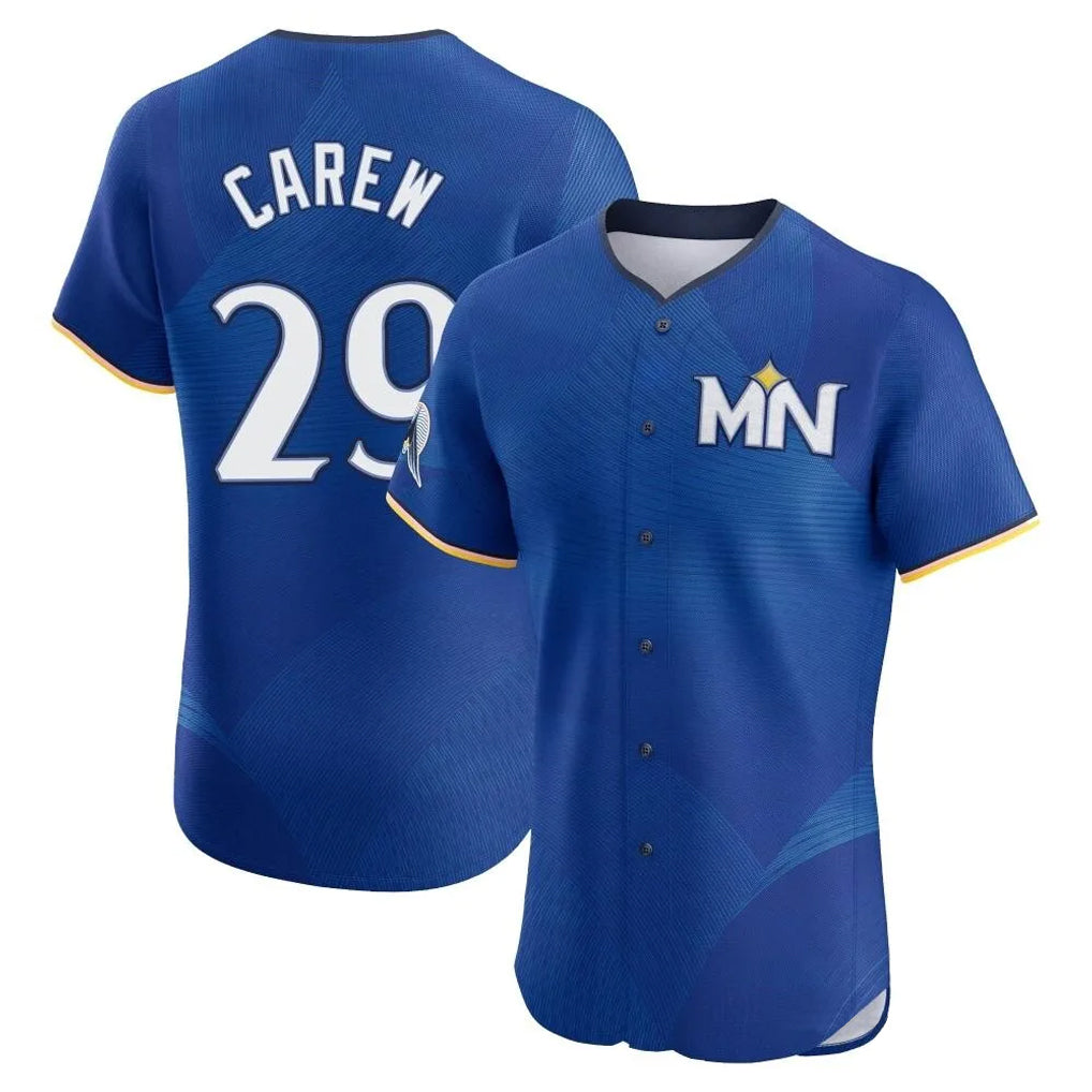 Trusc M.Twins #29 Rod Carew Player Royal City Connect Limited Elite Home Stitched Jerseys