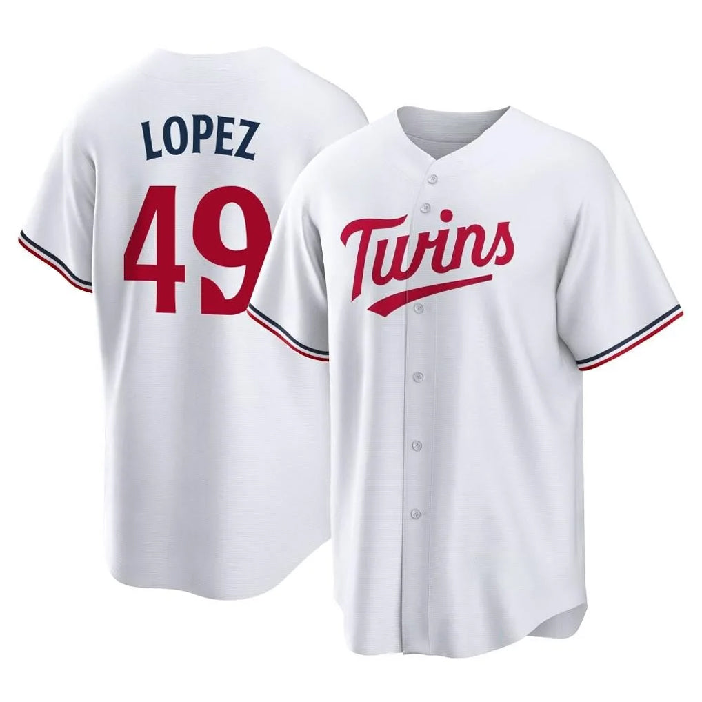 Trusc M.Twins #49 Pablo Lopez Player White Home Game Stitched Jerseys