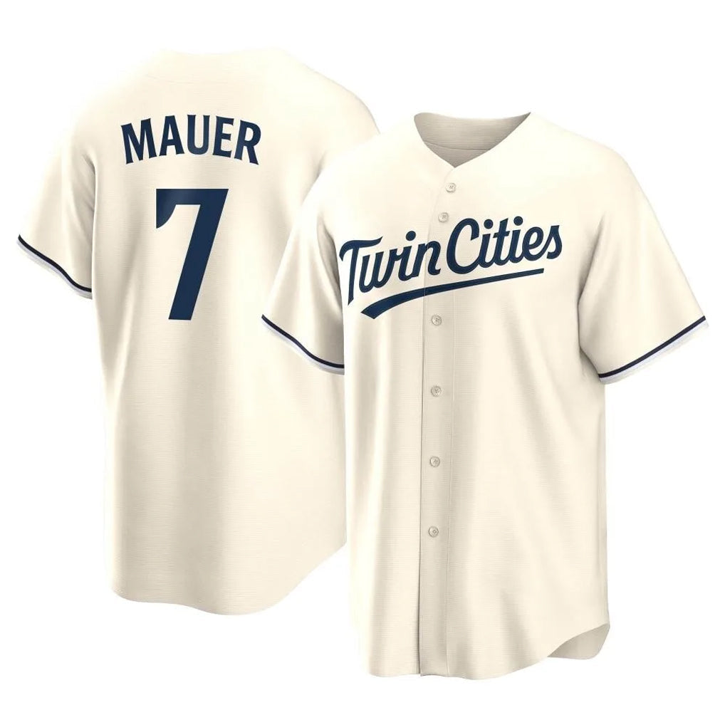 Trusc M.Twins #7 Joe Mauer Player Cream Game Limited Home Stitched Jerseys