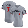 Trusc M.Twins #7 Joe Mauer Player Gray Home Limited Elite Stitched Jerseys