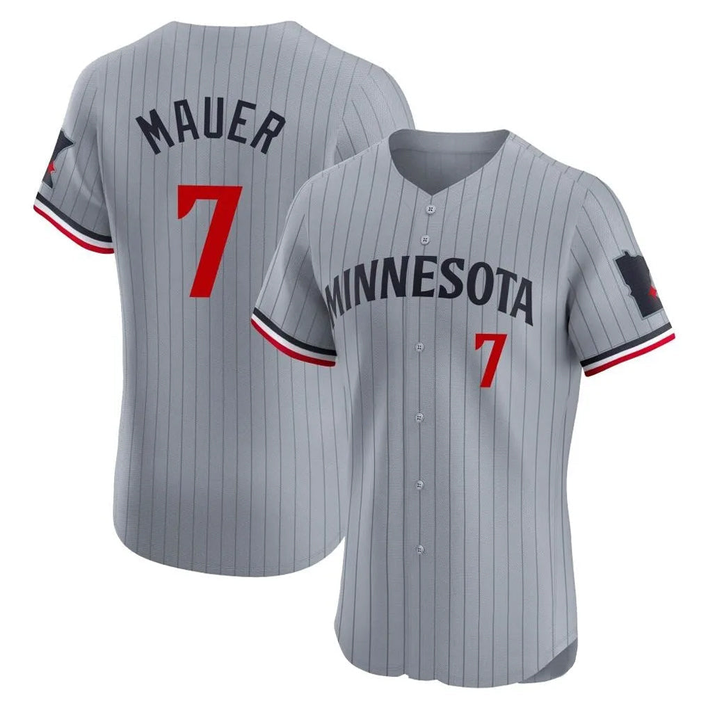 Trusc M.Twins #7 Joe Mauer Player Gray Home Limited Elite Stitched Jerseys