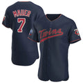 Trusc M.Twins #7 Joe Mauer Player Navy 60th Home Limited Elite Stitched Jerseys