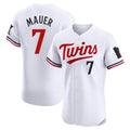 Trusc M.Twins #7 Joe Mauer Player White Home Limited Elite Stitched Jerseys