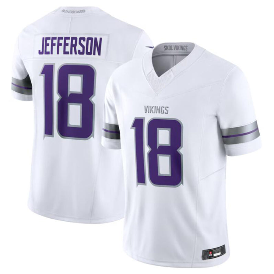 Trusc MN.Vikings #18 Justin Jefferson White Alternate Vapor F.U.S.E. Limited American Stitched Jerseys