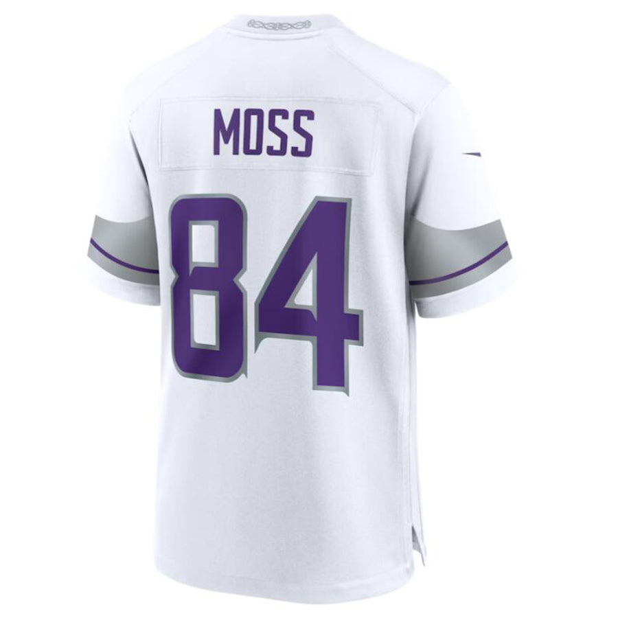 Trusc MN.Vikings #84 Randy Moss White Alternate Retired Player Game Jersey American Stitched Jersey