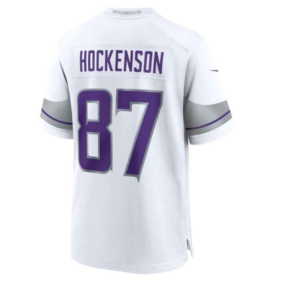 Trusc MN.Vikings #87 T.J. Hockenson White Alternate Game Player Jersey American Stitched Jersey