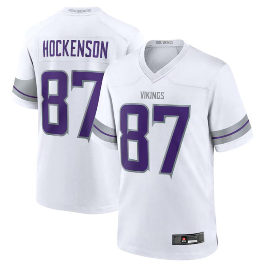 Trusc MN.Vikings #87 T.J. Hockenson White Alternate Game Player American Stitched Jerseys