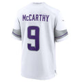 Trusc MN.Vikings #9 J.J. McCarthy White Alternate Game Player Jersey American Stitched Jersey
