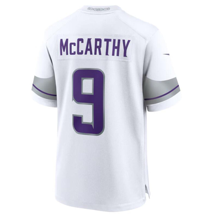 Trusc MN.Vikings #9 J.J. McCarthy White Alternate Game Player Jersey American Stitched Jersey