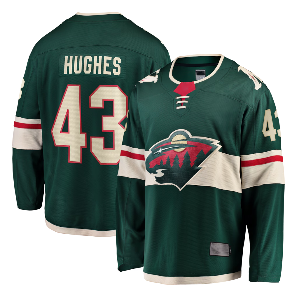 Trusc M.Wild #43 Quinn Hughes Green Home Breakaway Jerseys