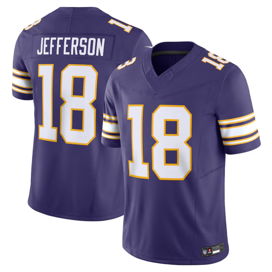 Trusc MN.Vikings #18 Justin Jefferson Player Purple Vapor F.U.S.E. Limited Stitched Jerseys