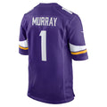 Trusc MN.Vikings #1 Kyler Murray Purple Game Stitched Jerseys
