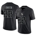 Trusc MN.Vikings #22 Harrison Smith Player Black REFLECTIVE Limited Stitched Jerseys