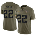 Trusc MN.Vikings #22 Harrison Smith Player Salute To Service Limited Olive Stitched Jerseys