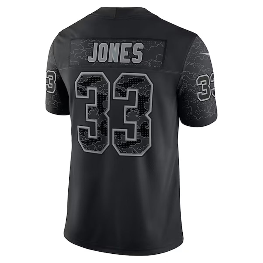 Trusc MN.Vikings #33 Aaron Jones Player Black REFLECTIVE Limited Stitched Jerseys