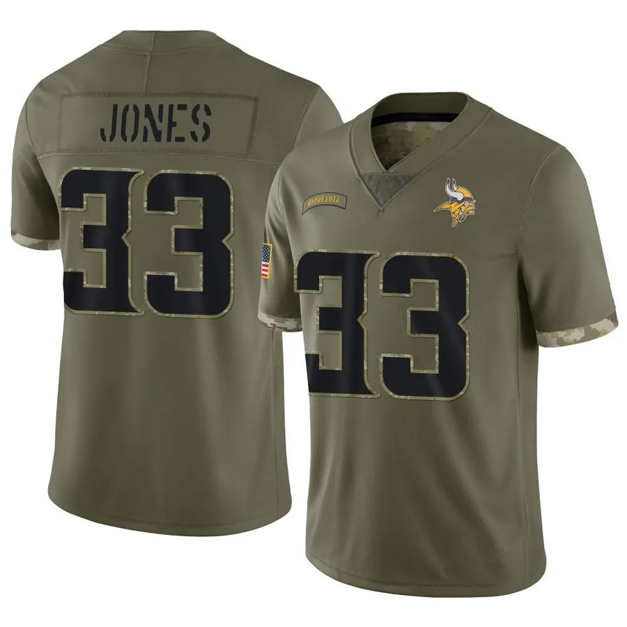 Trusc MN.Vikings #33 Aaron Jones Player Salute To Service Limited Olive Stitched Jerseys