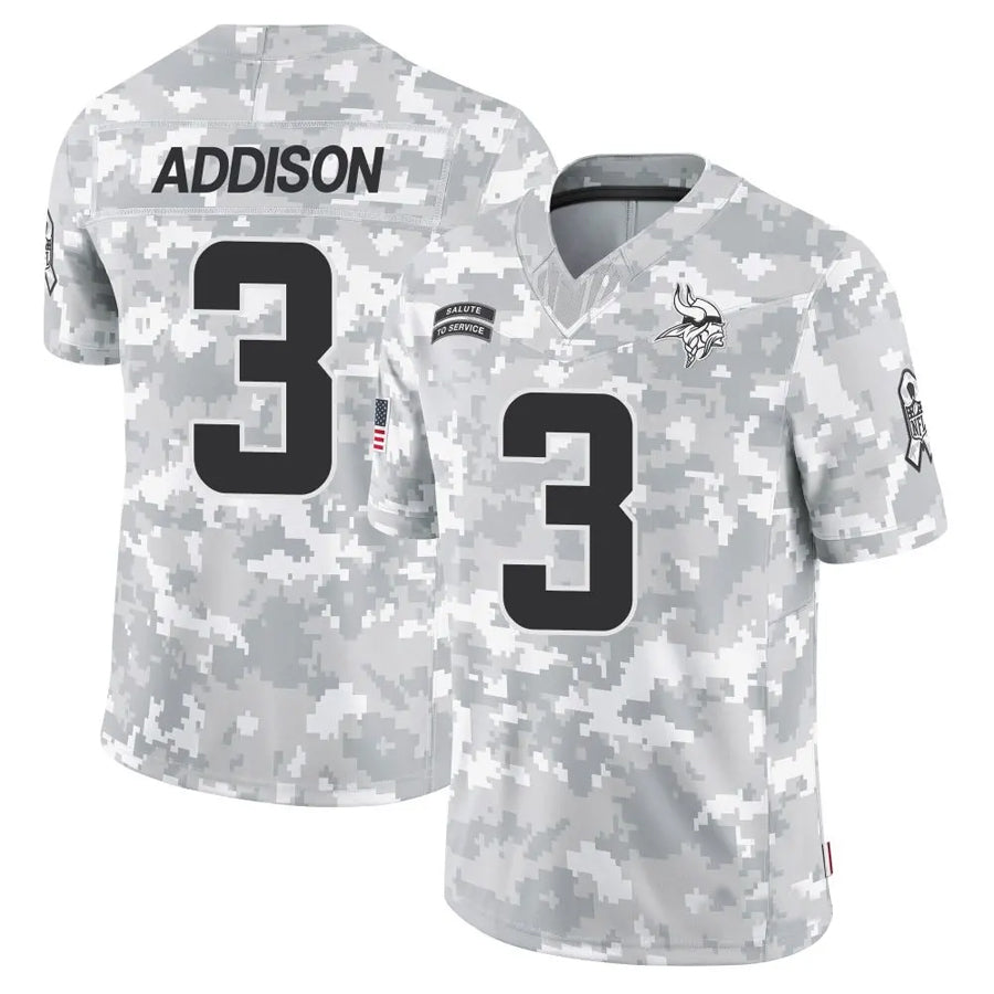 Trusc MN.Vikings #3 Jordan Addison Player Arctic Camo Salute to Service Limited Stitched Jerseys